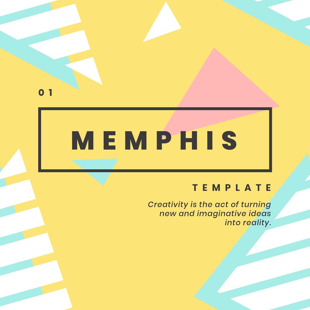 Cute memphis Instagram post template, editable design