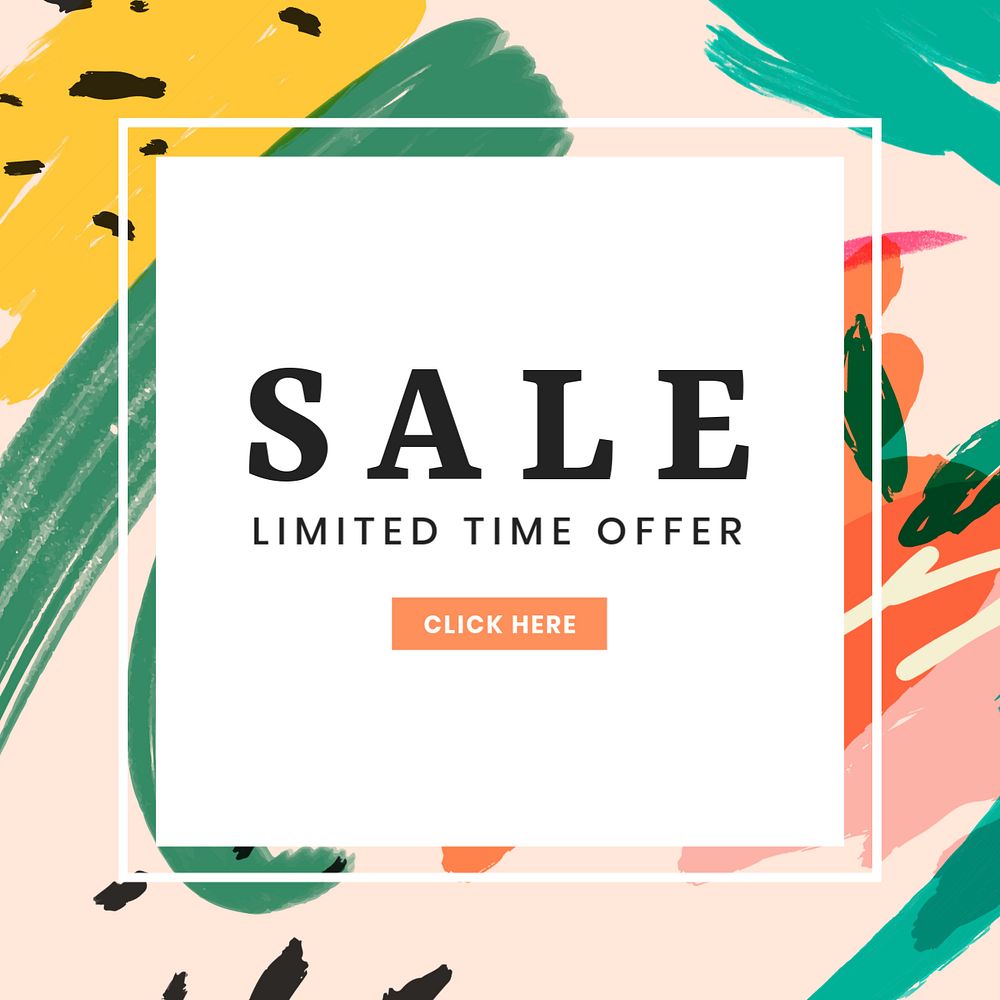 Summer sale Facebook post template, editable design