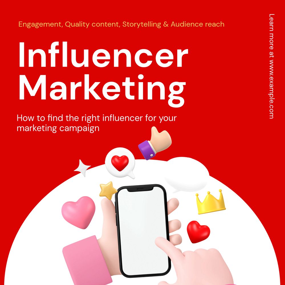 Influencer marketing Instagram ad template, editable social media post design