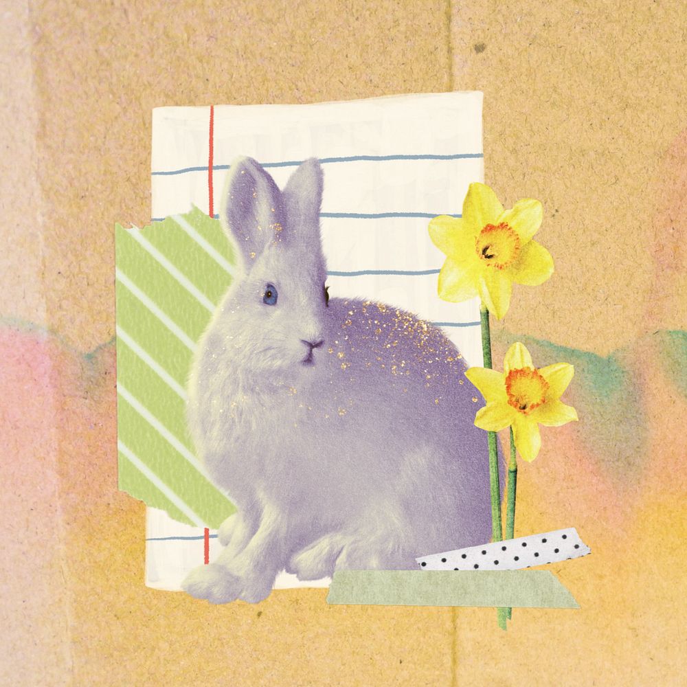 Editable Easter bunny collage design