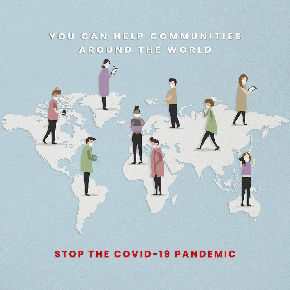 Covid-19 pandemic Instagram post template, editable design