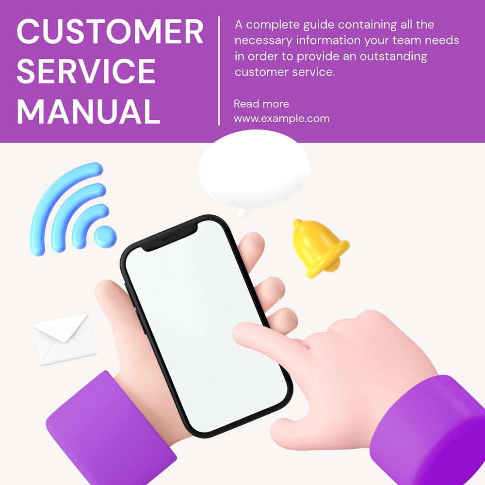 Customer service manual Instagram ad template, editable social media post design