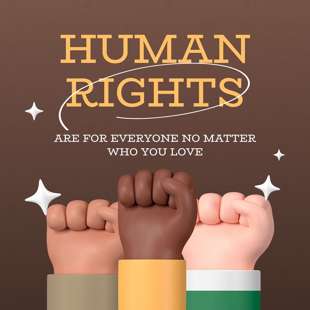 Human rights Instagram post template, editable design