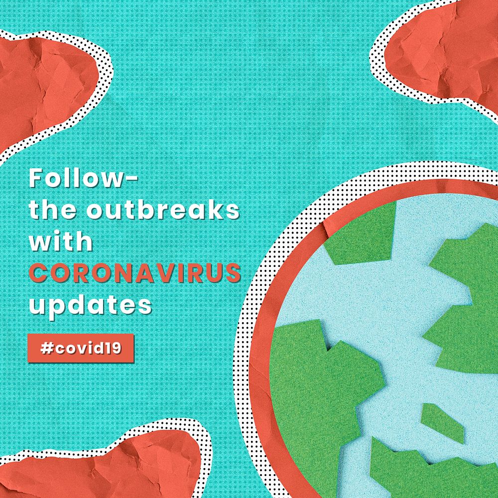 Coronavirus update Instagram post template, editable design