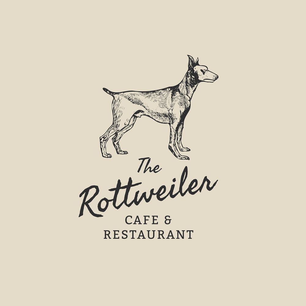 Restaurant business logo template, vintage dog design