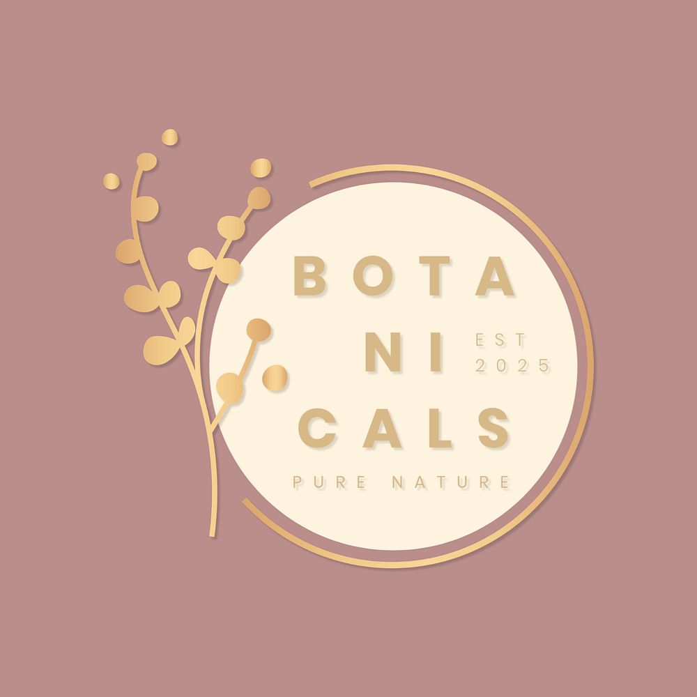 Botanical business logo editable template, organic business