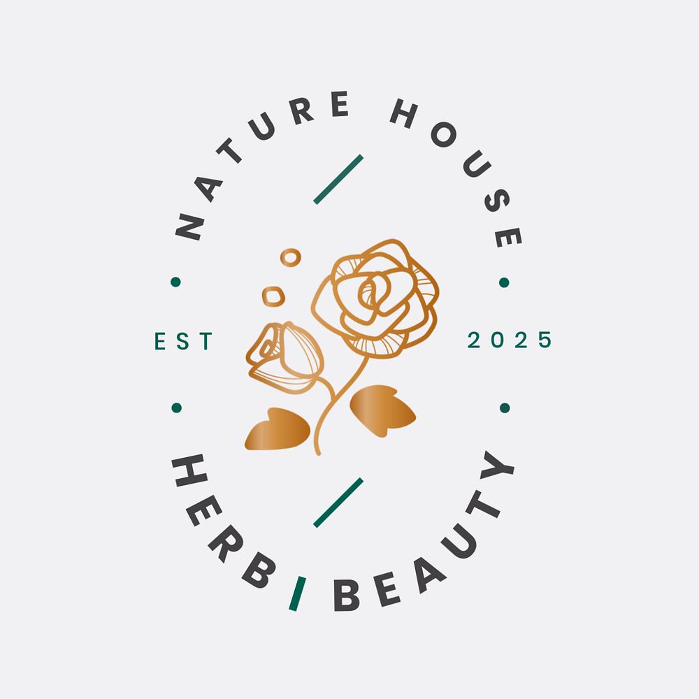 Rose business logo editable template, flower design for beauty brands