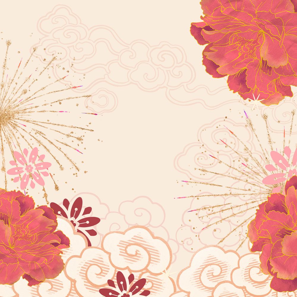 Festive Chinese fireworks background, New Year celebration, editable design