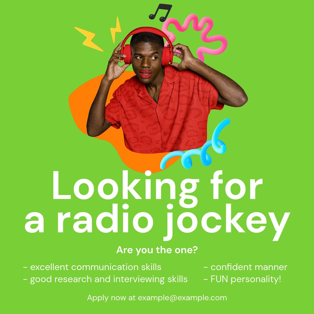 Radio jockey Instagram ad template, editable social media post design