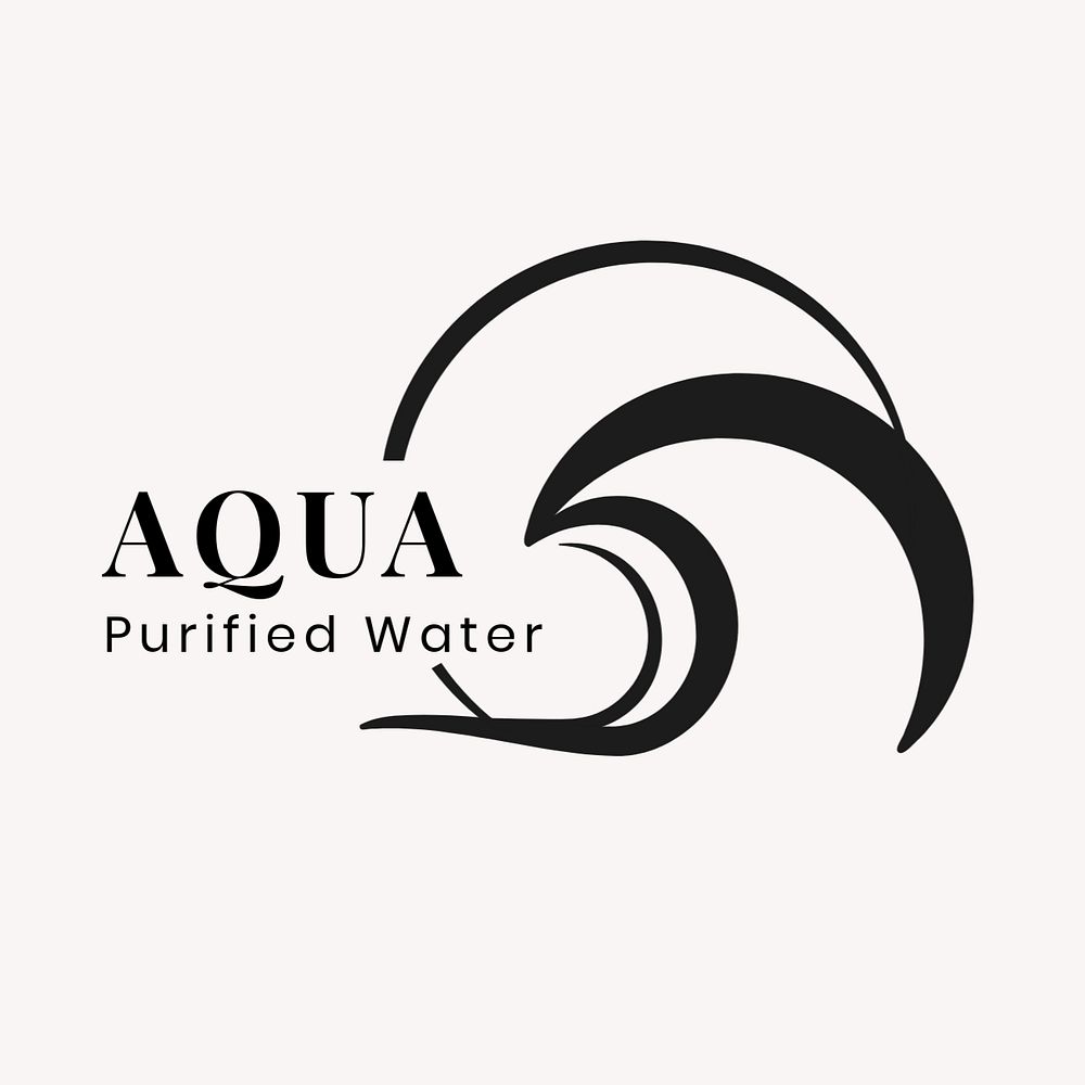 Aqua business logo template, editable design 