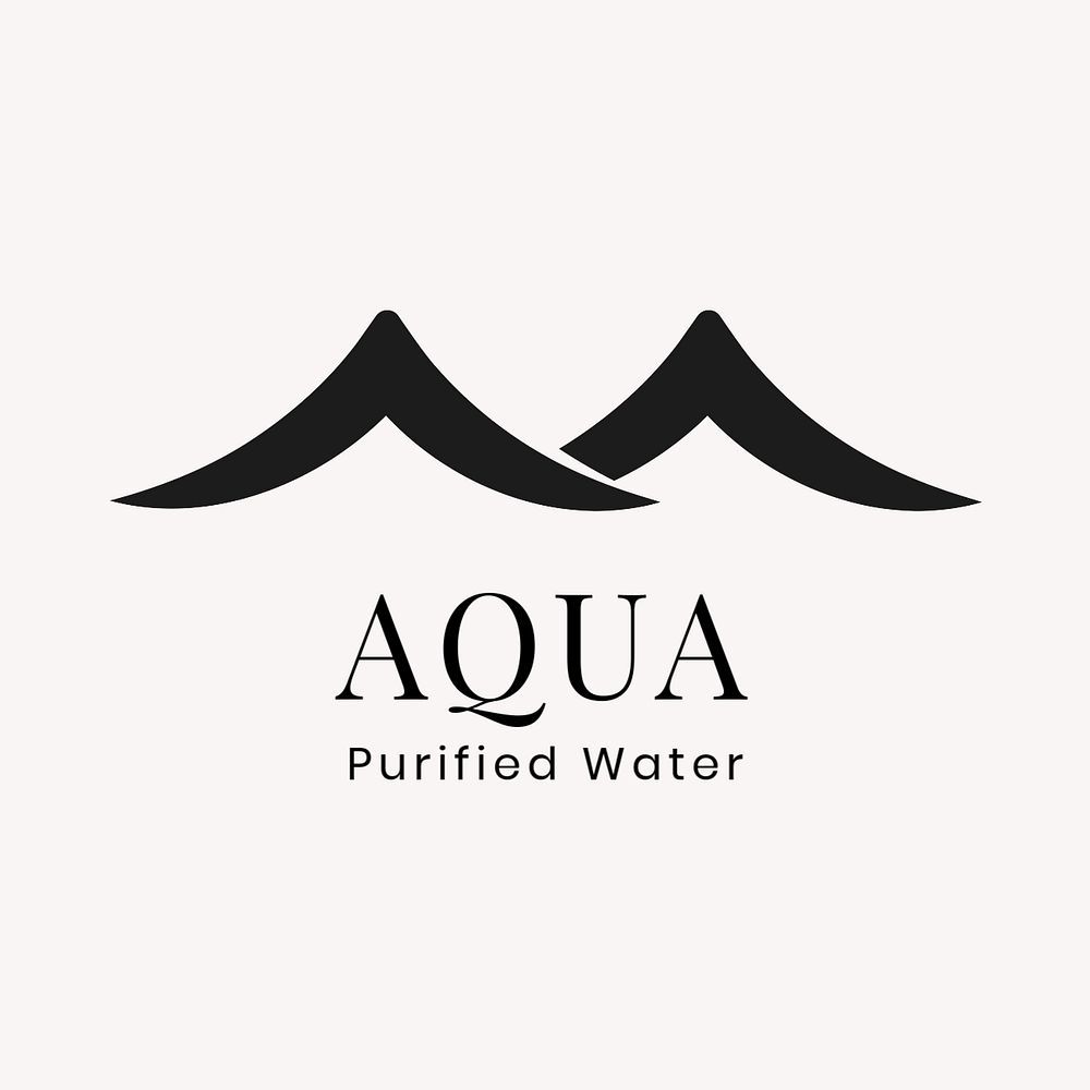 Aqua business logo template, editable ocean design 