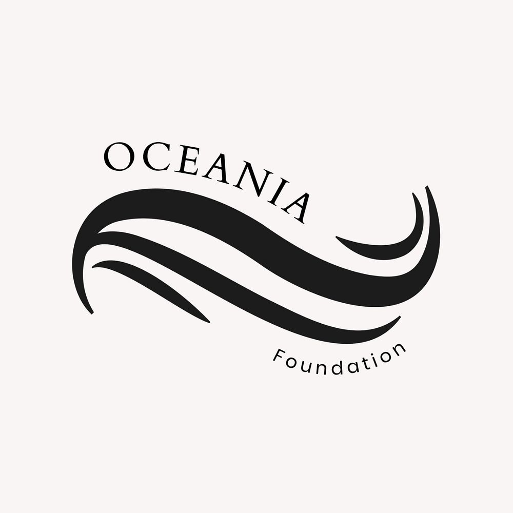 Ocean wave logo template, editable business design 