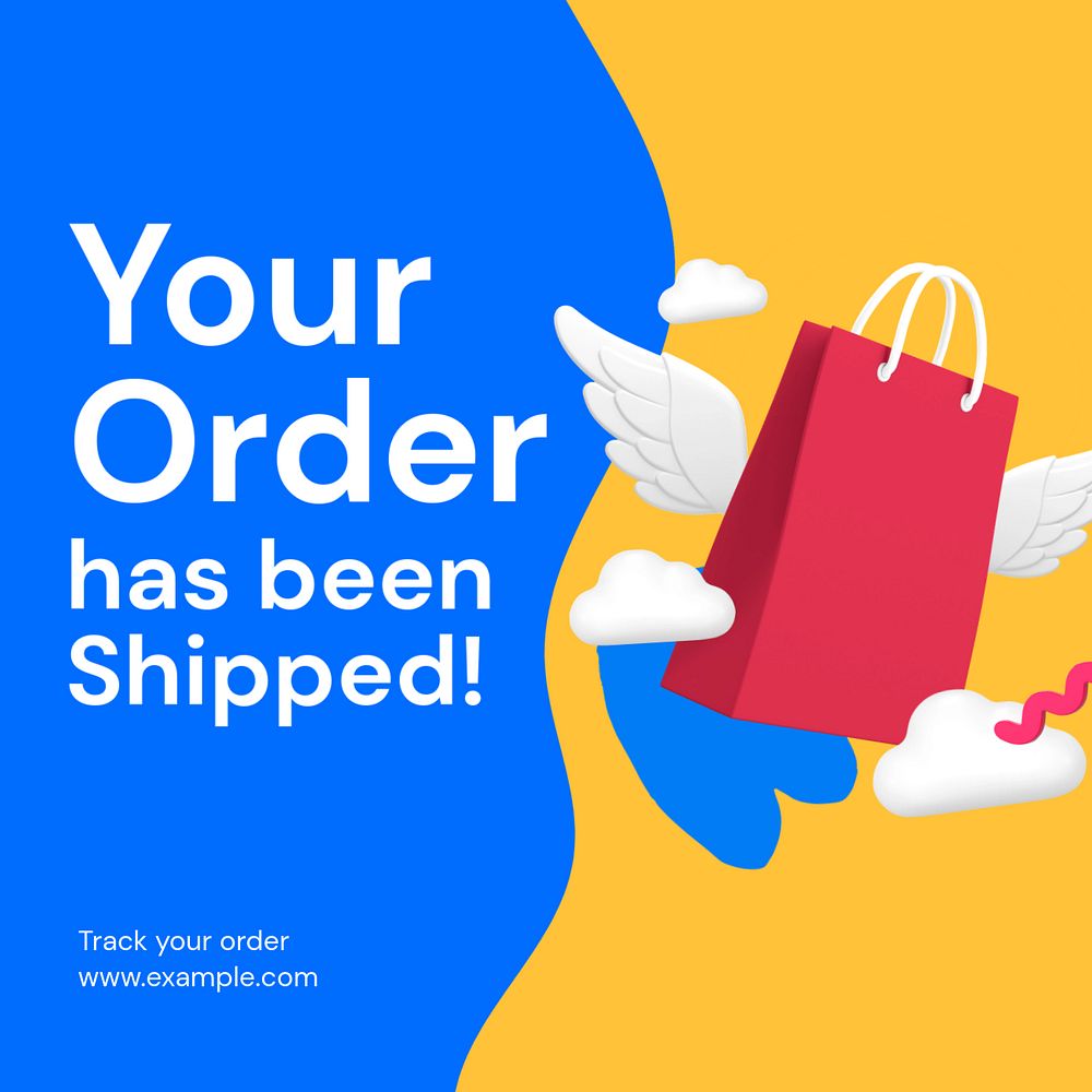 Order shipped Instagram ad template, editable social media post design