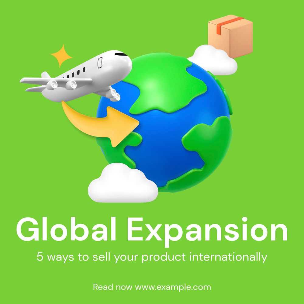 Global expansion Instagram ad template, editable social media post design