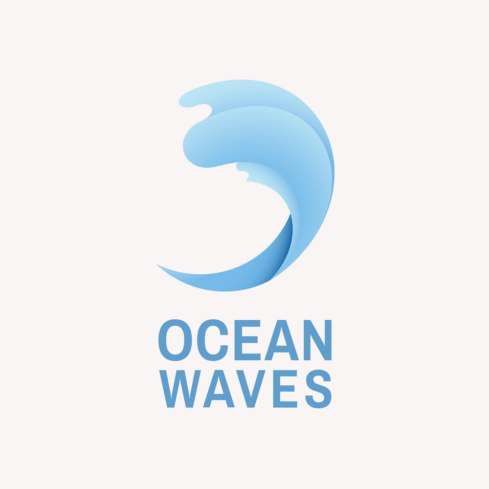 Ocean wave logo template, editable business design