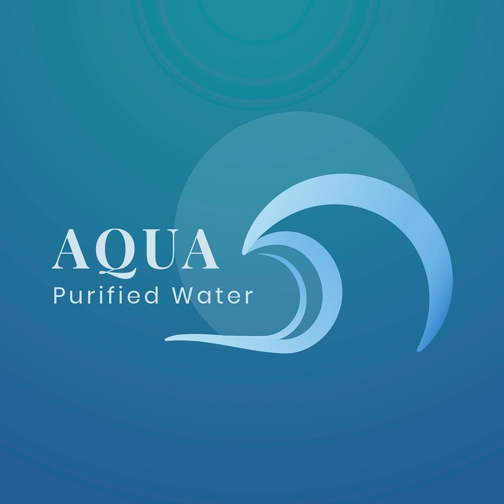 Aqua business logo template, editable  design