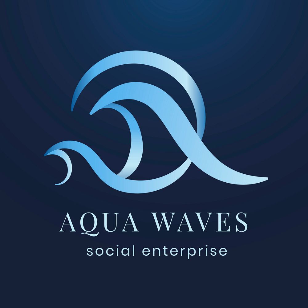 Aqua business logo template, professional creative design