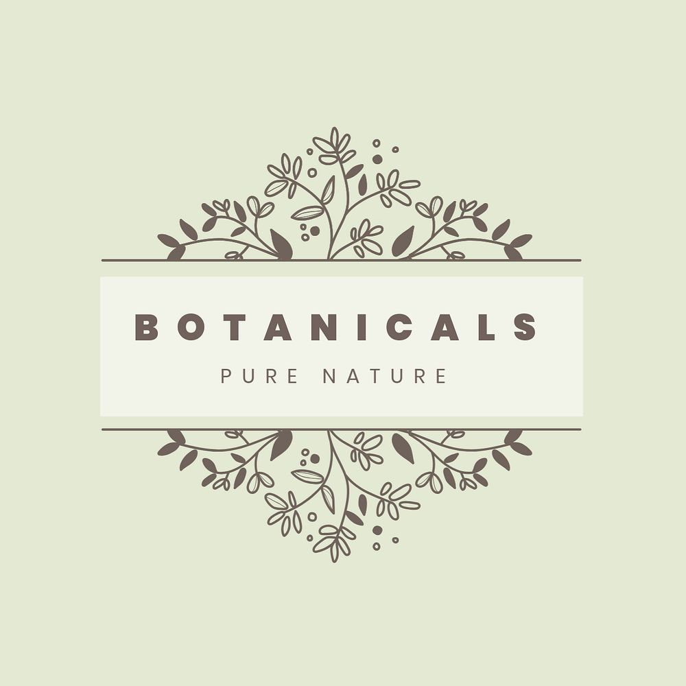 Wellness business logo template, floral editable design