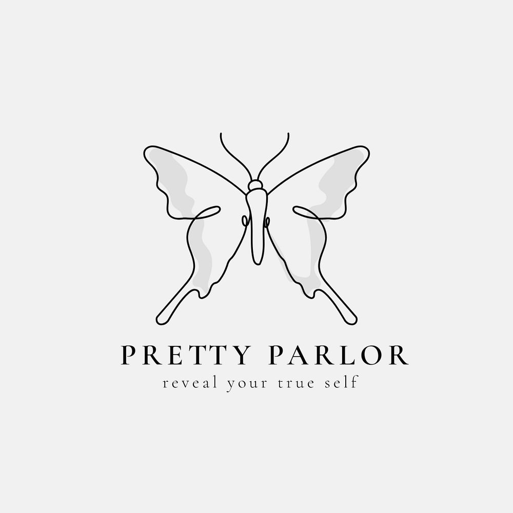 Butterfly badge fashion logo template, editable minimal design