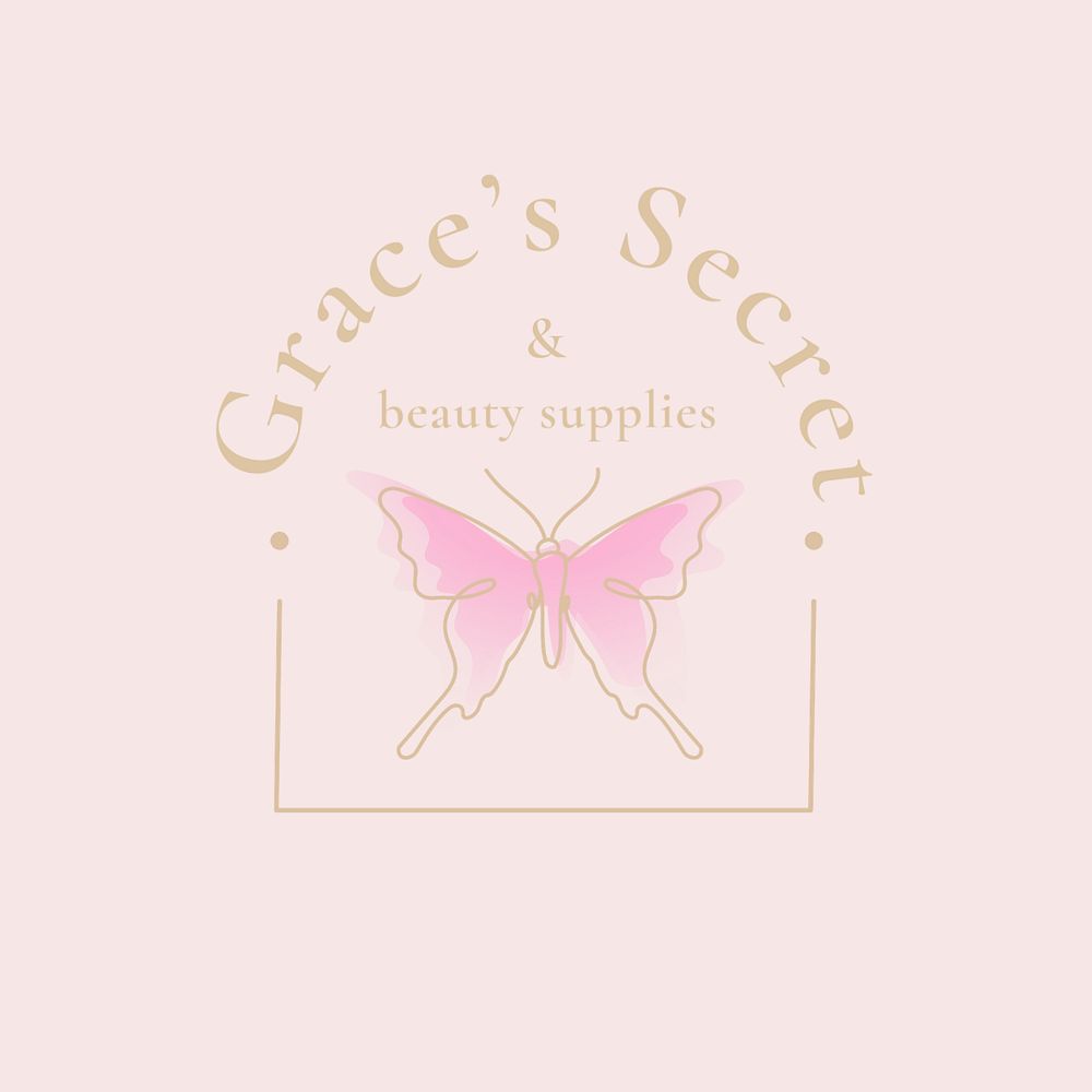 Butterfly fashion business logo template, editable minimal design