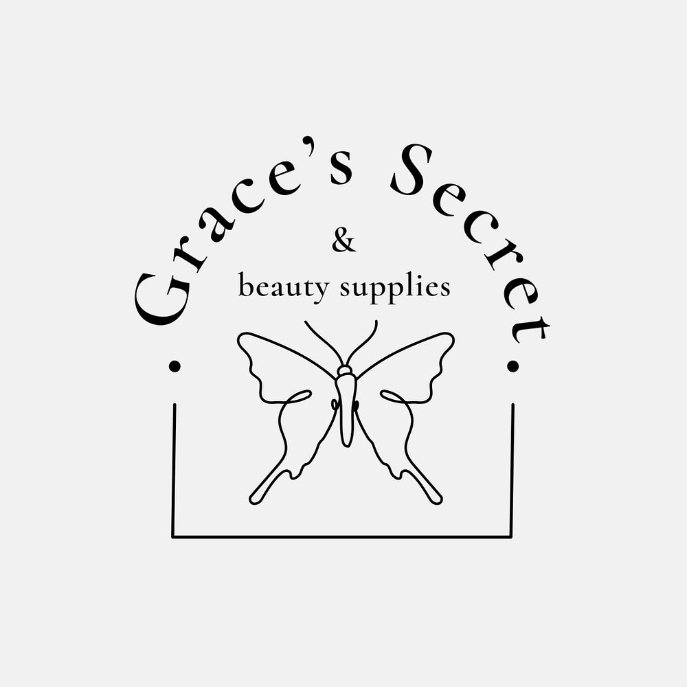 Beauty supplies business logo template, editable minimal design