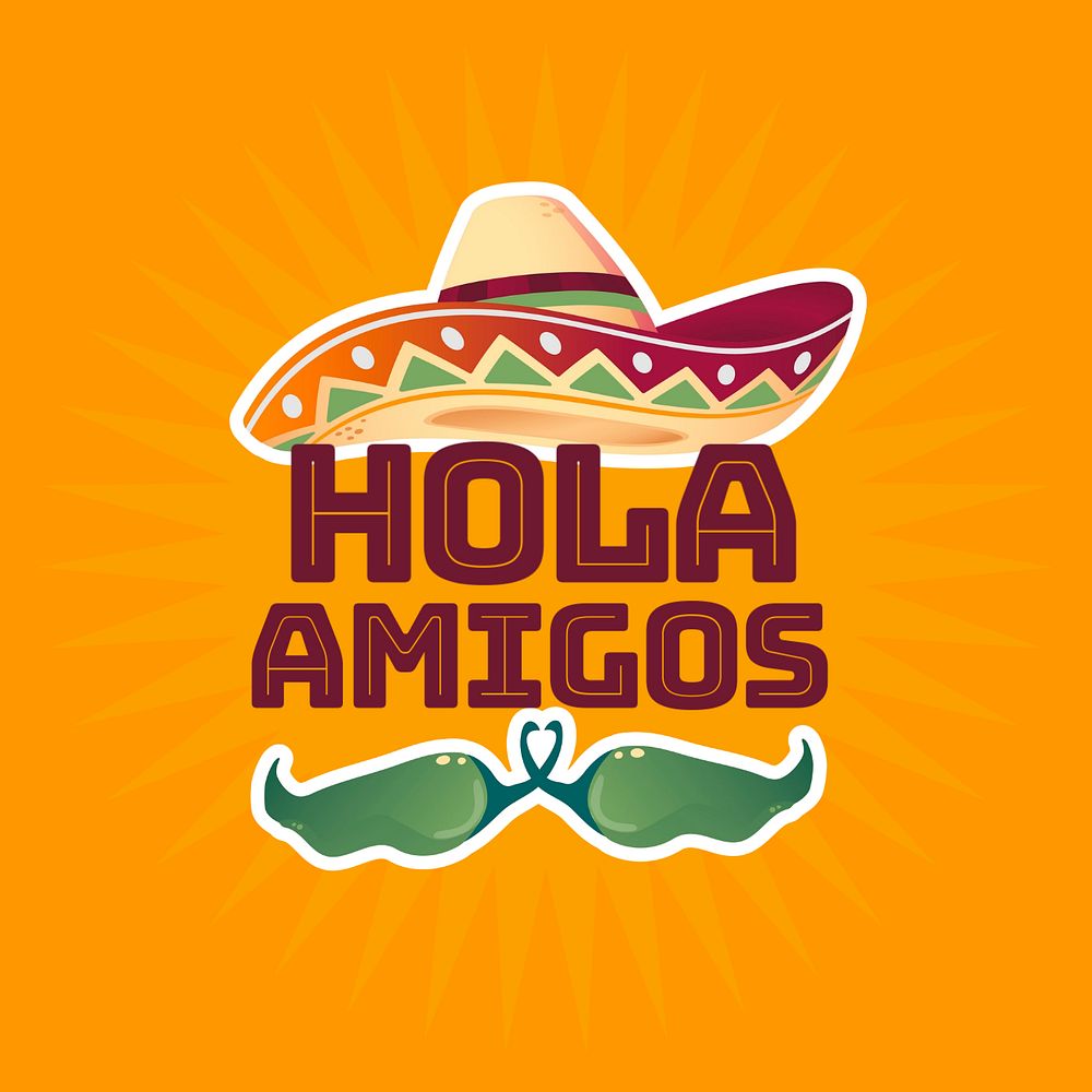 Restaurant business logo template, Mexican style 