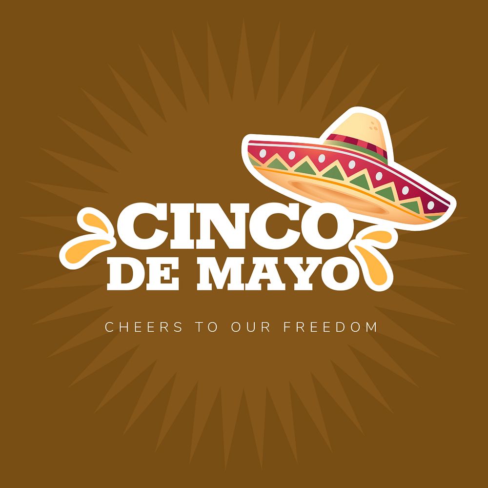 Cinco de mayo logo template, vibrant style