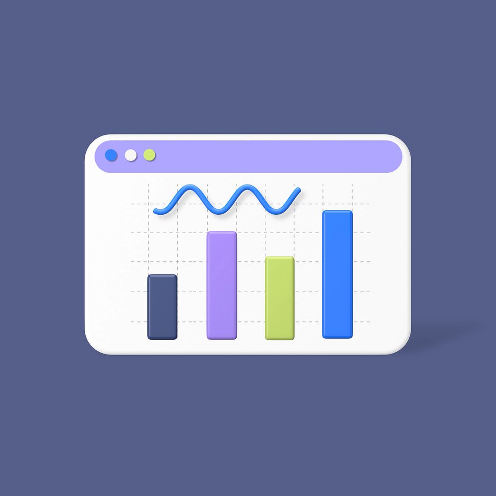Data analysis website 3d graphic remix, customizable background & elements