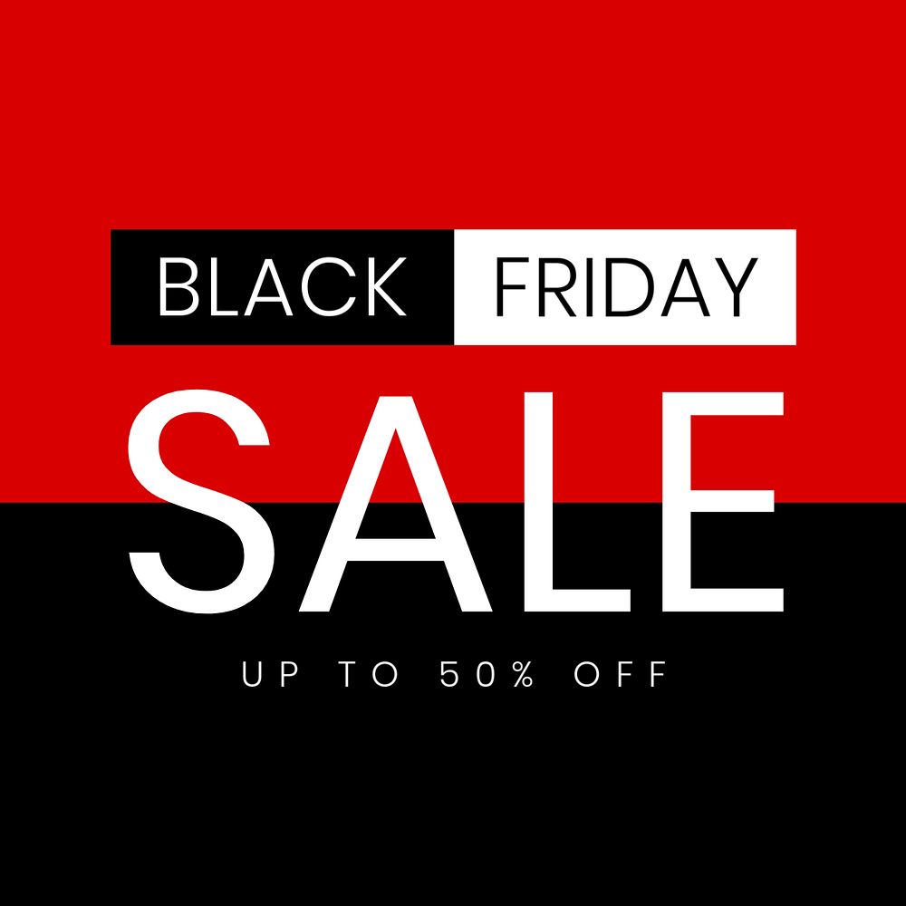 Black Friday Facebook post template, editable design