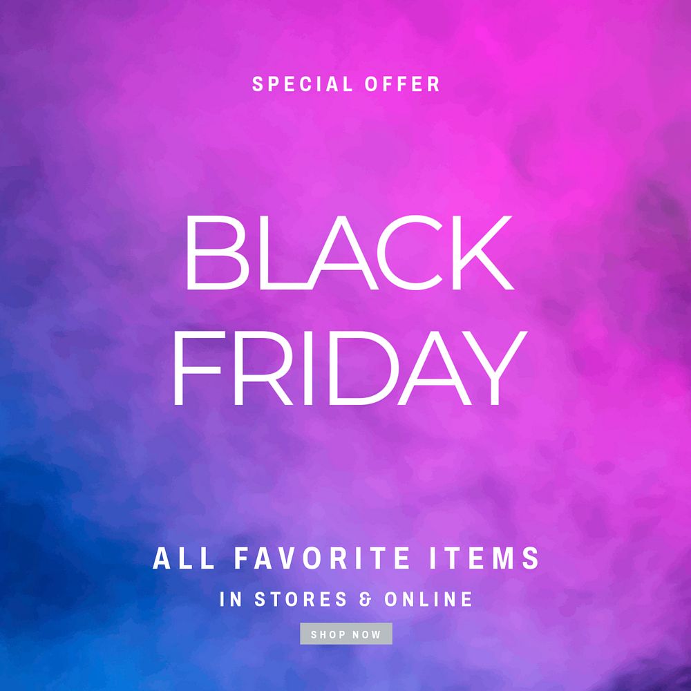 Black Friday sale Instagram post template, editable design