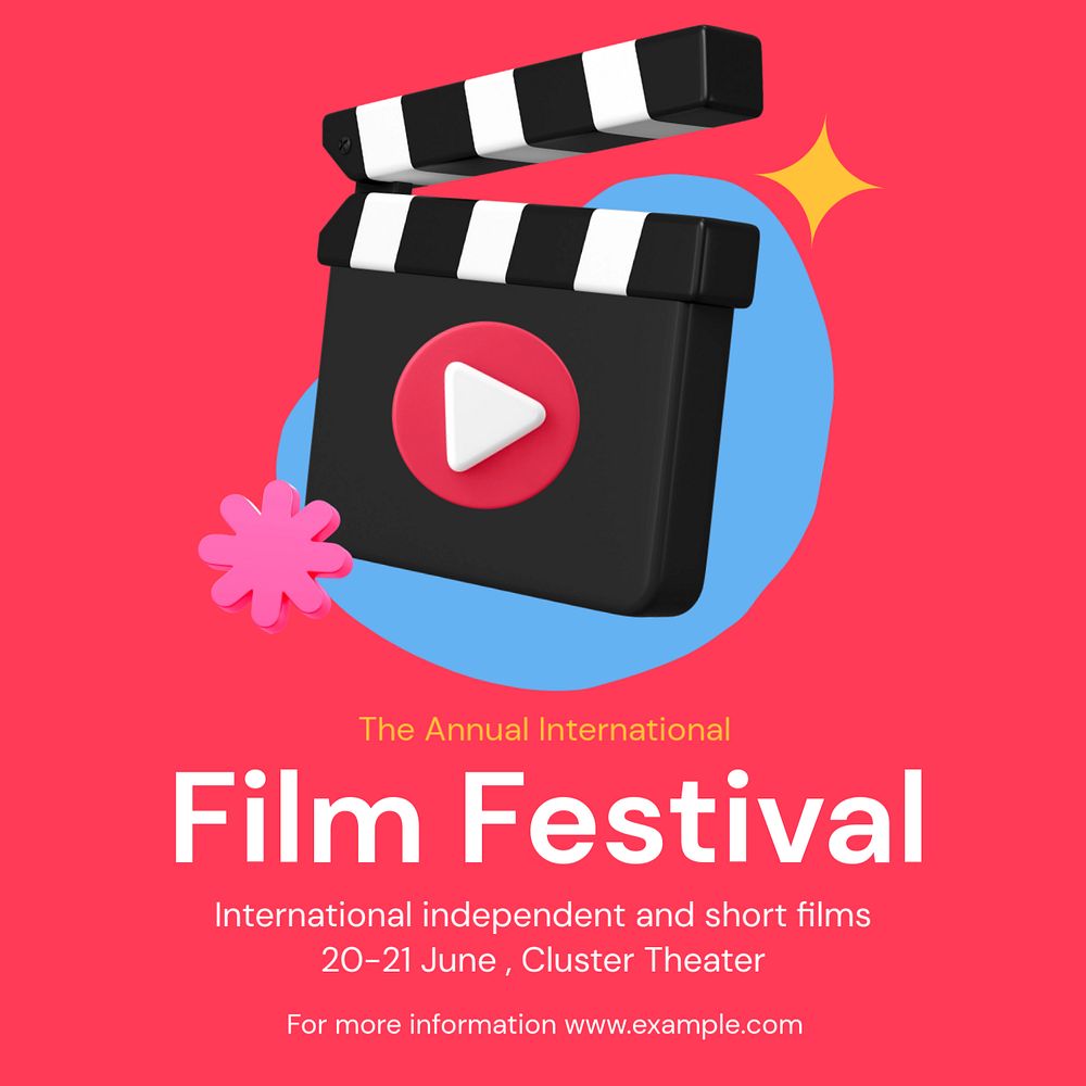 Film festival Instagram ad template, editable social media post design