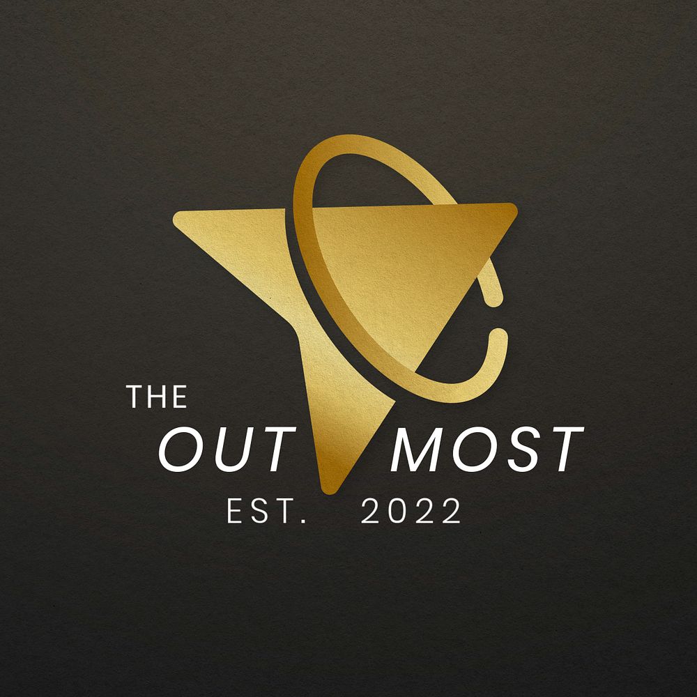 Corporate business logo template, editable gold design