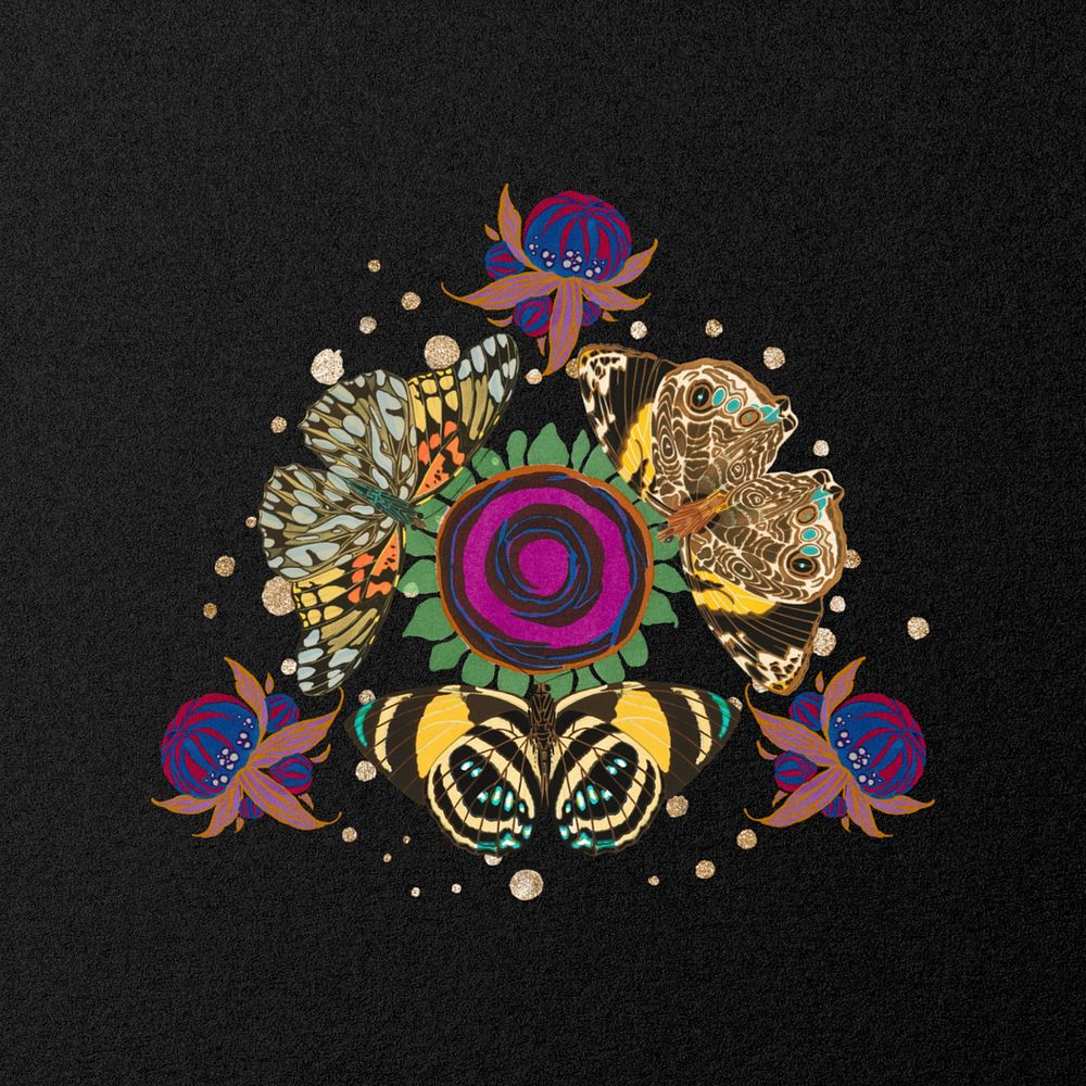 Surreal butterfly triangle, editable abstract remix by rawpixel