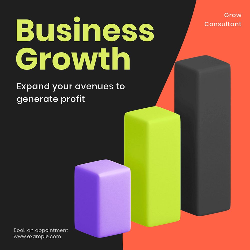 Business growth Facebook ad template, editable text & design