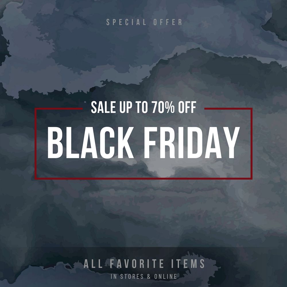 Black Friday Facebook post template, editable design