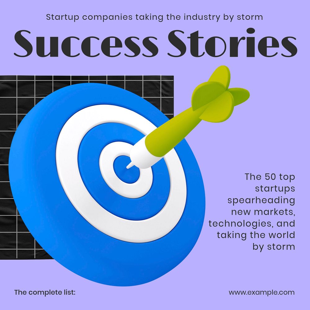 Success stories Facebook ad template, editable text & design