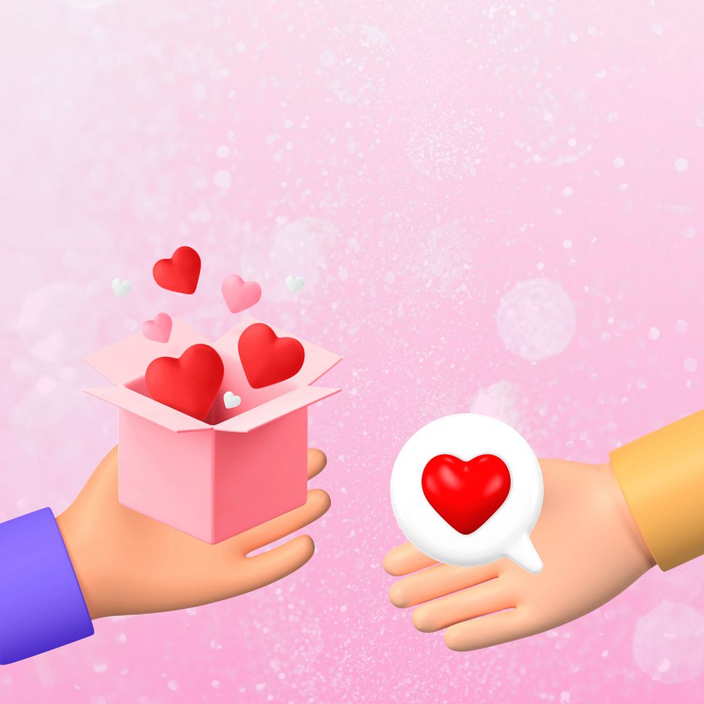 Hand giving love background, charity and donation, editable design