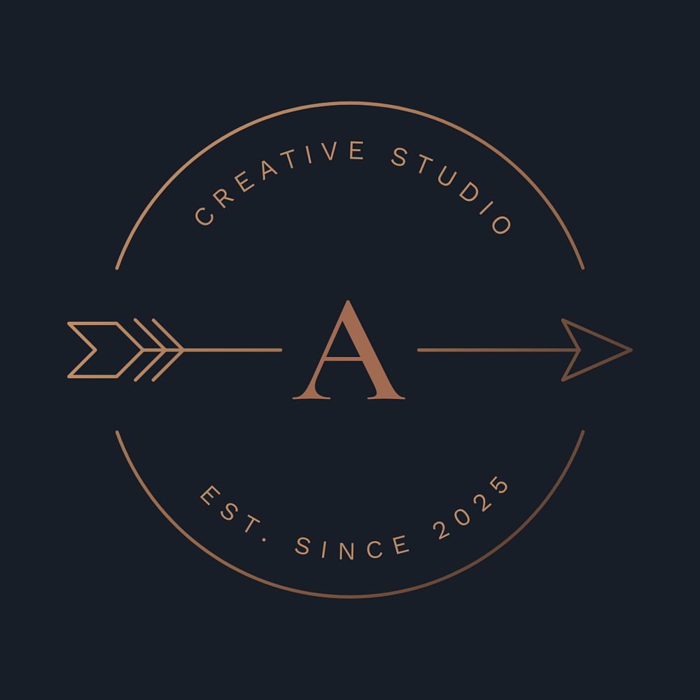 Aesthetic business arrow logo template, editable Boho design