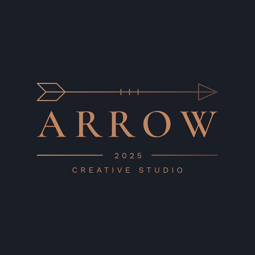 Aesthetic business arrow logo template, editable minimal graphic