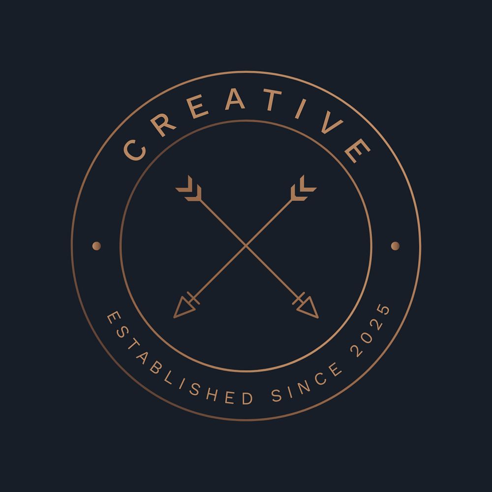 Copper cross arrow logo template, business branding