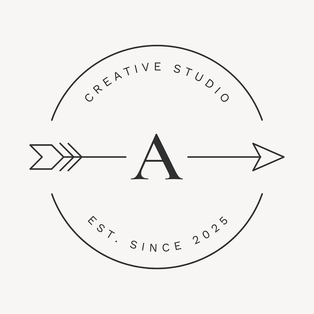 Aesthetic business arrow logo template, editable design