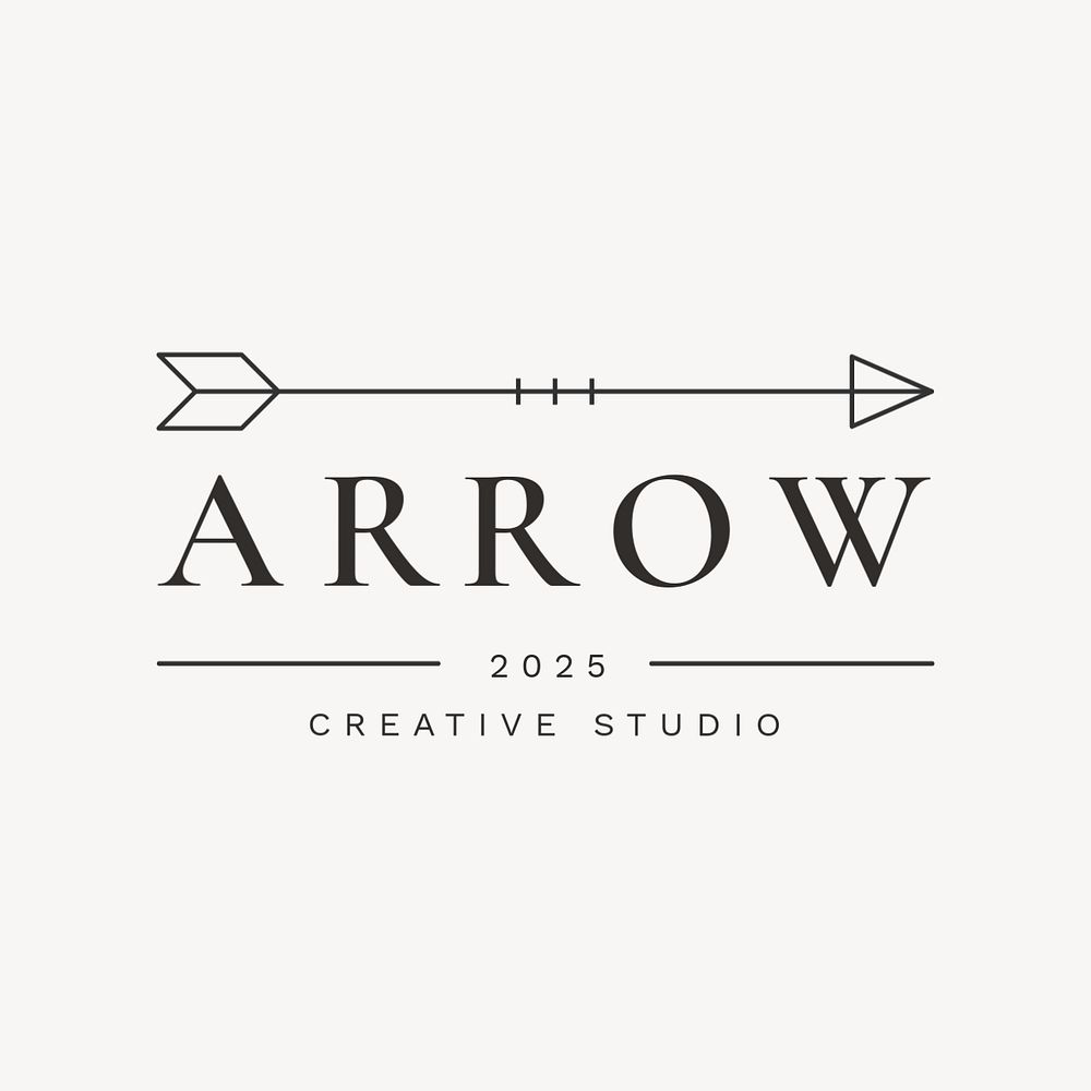 Minimal creative logo template, black arrow  editable design