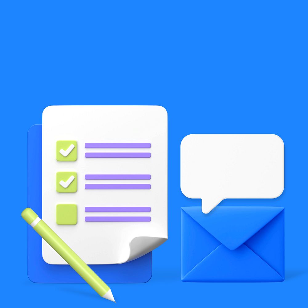 Newsletter & digital marketing 3d graphic remix, customizable background & elements
