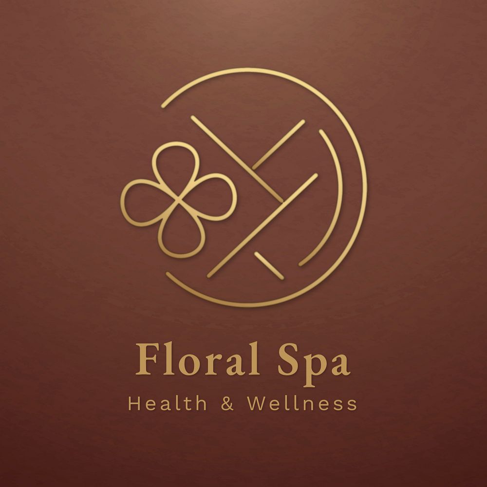 Spa logo template, editable floral design