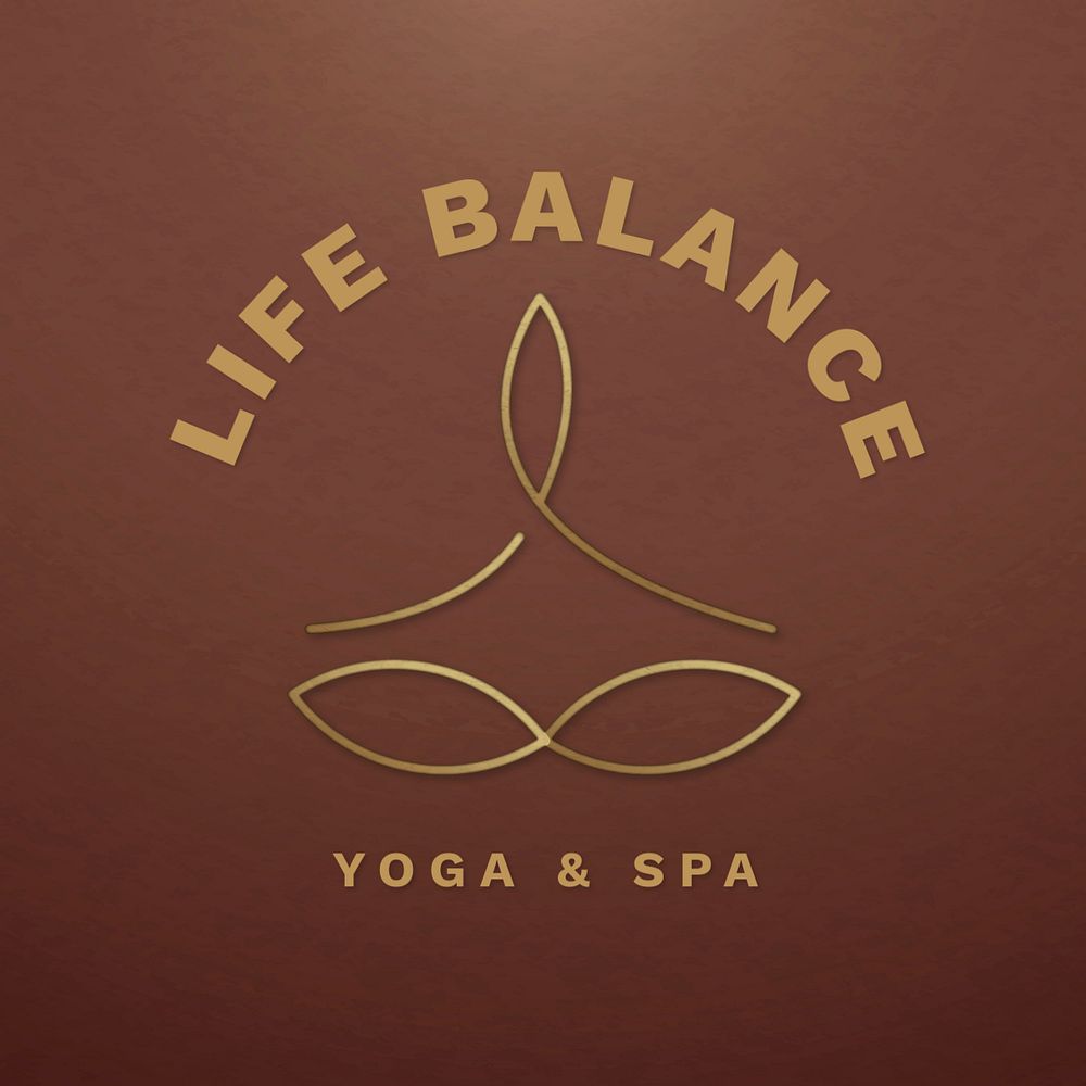 Yoga & spa logo template, health & wellness design