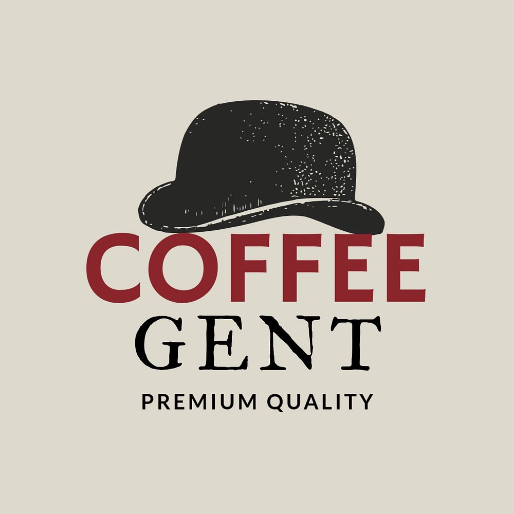 Coffee business logo template, retro design