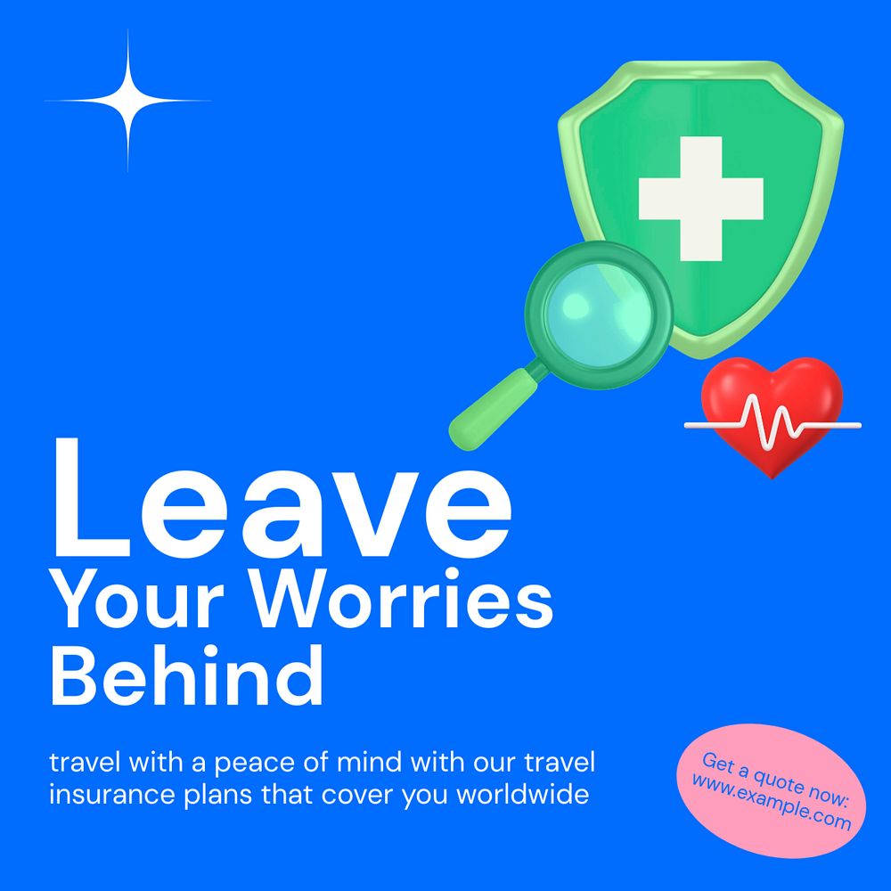 Travel insurance Instagram ad template, editable social media post design