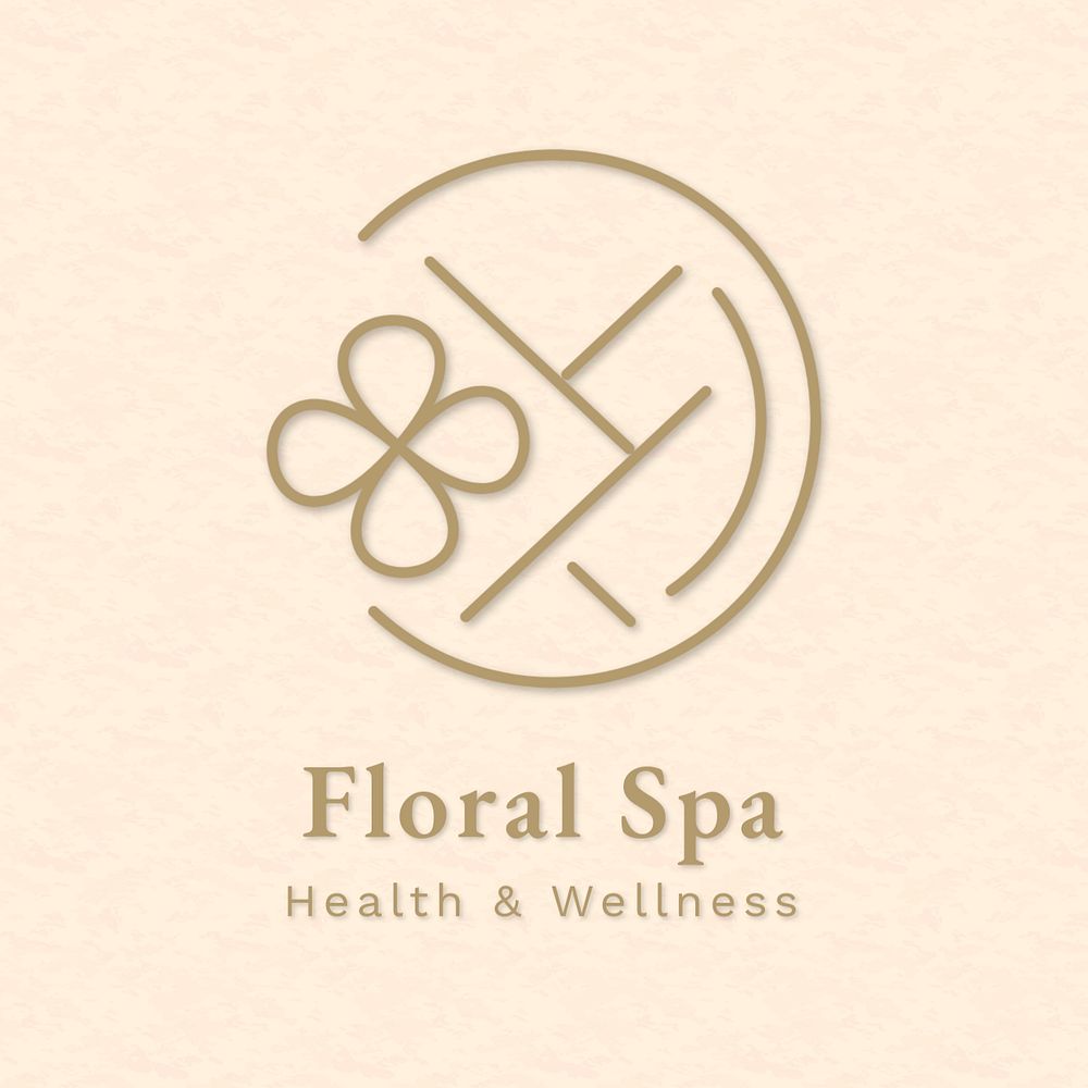 Spa logo template, editable floral design