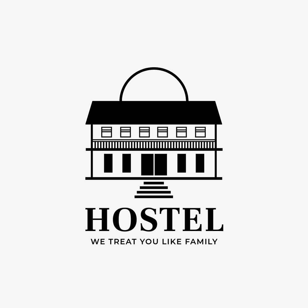 Hostel business logo template, modern design