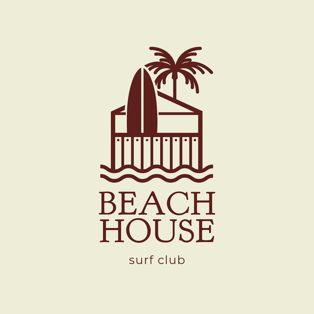 Beach house logo template, hotel | Premium Logo Maker - rawpixel